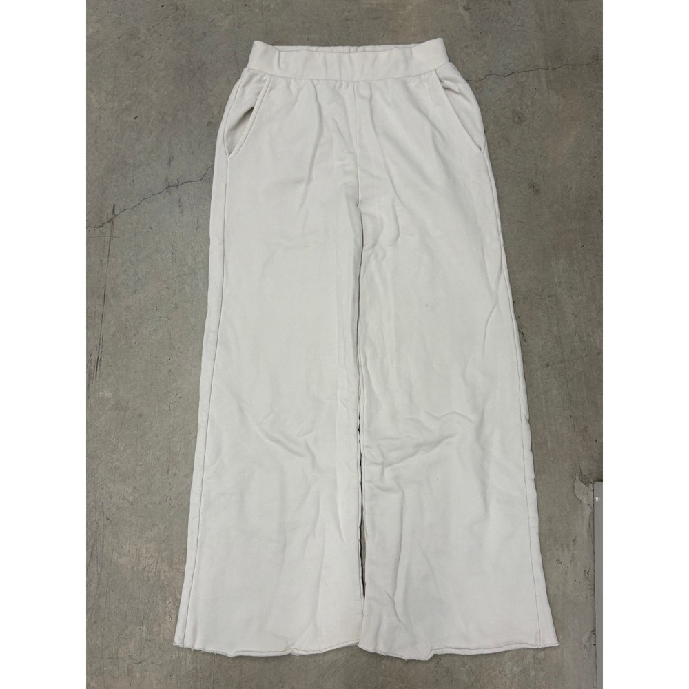 NSF Women's Wide Leg Lounge Pants Cream Comfy Casual Sweatpants